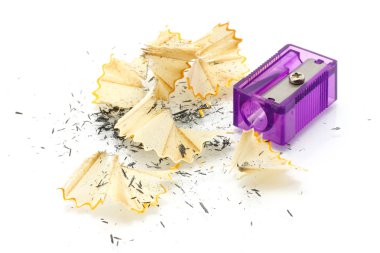 Pencil sharpener and wooden shavings clipart