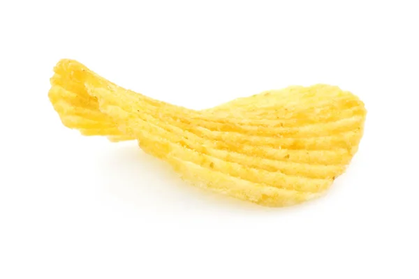 Einzelne Kartoffelchips in Großaufnahme — Stockfoto