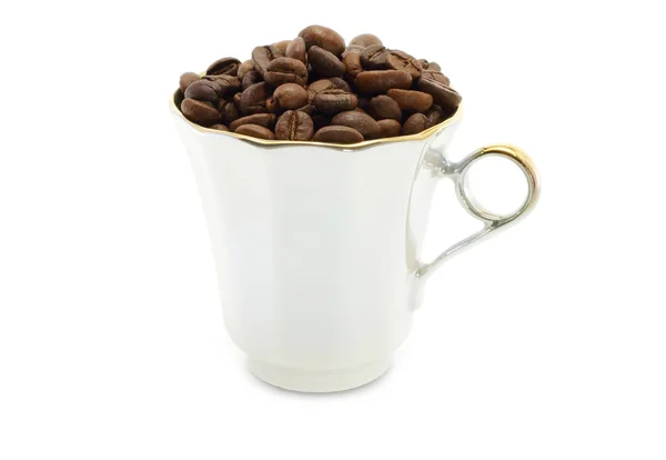 Šálek s kávovými zrny — Stock fotografie