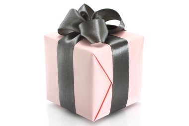 Present box with grey bow clipart