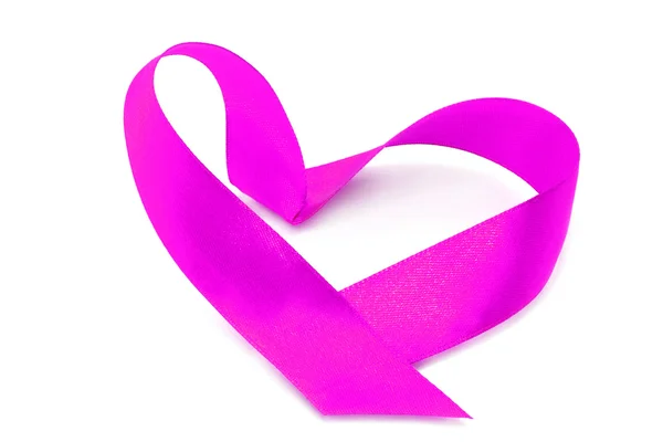 Lilac heart ribbon bow — Stock Photo, Image