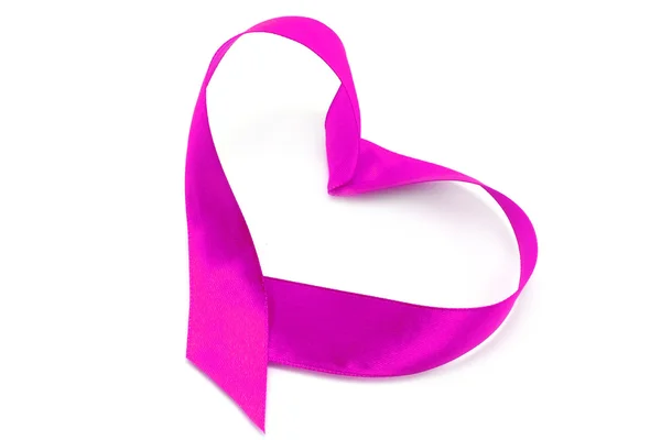 Arco de cinta de corazón lila — Foto de Stock