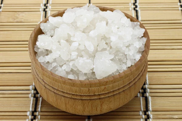 Fa étkészlet tengeri só — Stock Fotó