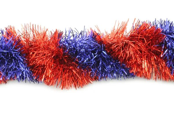 Red and blue tinsel line — Stock Photo, Image