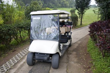 Tropical Golf Cart clipart