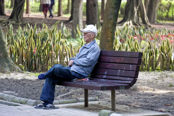Grandfather portrait in park — Stock Photo, Image