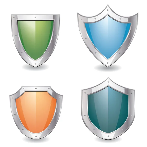 stock vector Glossy empty shield emblems