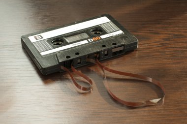 Audio tape cassette with subtracted out tape clipart