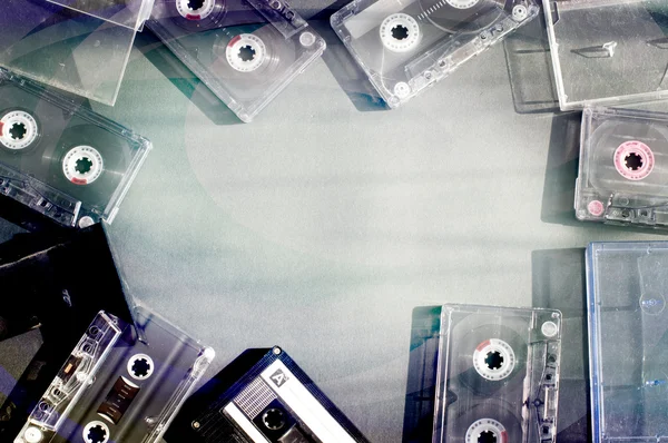 Старомодный фон аудиокассеты — стоковое фото