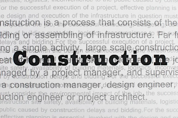 Construction conception text — Stock Photo, Image