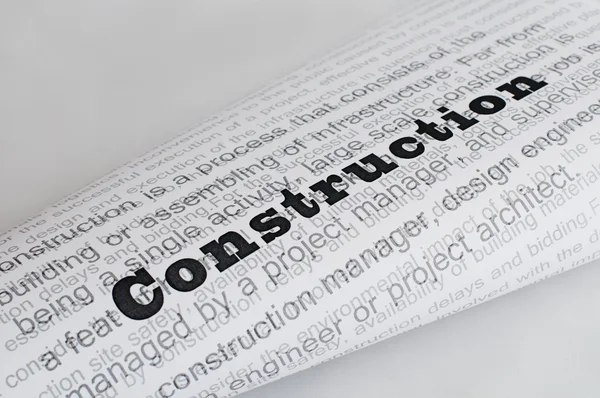 Construction conception text — Stock Photo, Image