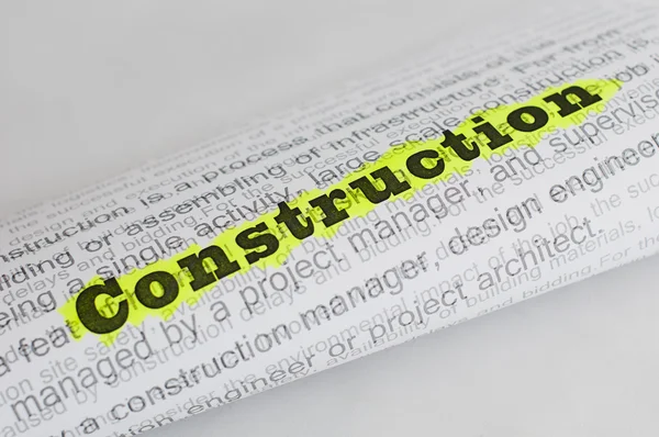 Concepção de construção texto — Fotografia de Stock