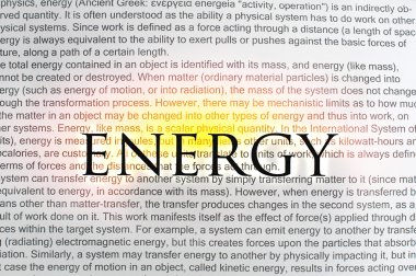 Typed text Energy on paper clipart