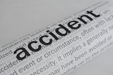Typed text Accident on paper clipart
