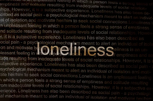 Натиснутий текст Самотність на папері — стокове фото