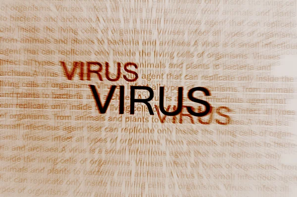 Натиснутий текст Вірус на папері — стокове фото