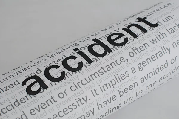 Zadaný text nehoda na papíře — Stock fotografie