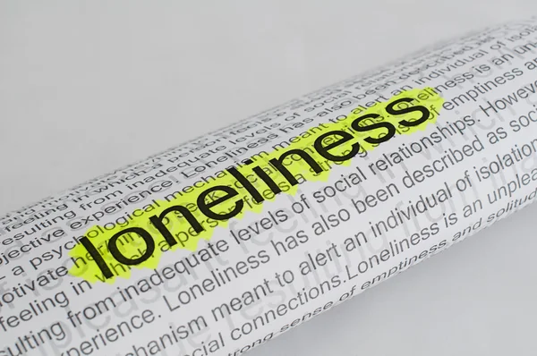 Typed text Loneliness on paper — Stock Photo, Image