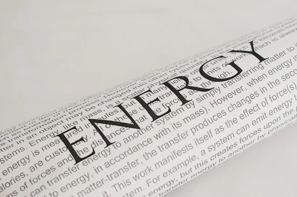 Texto mecanografiado Energía sobre papel — Foto de Stock