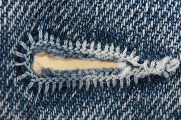 stock image Buttonhole of jeans cloth