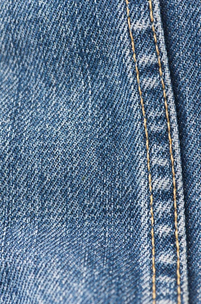 Orange stitch on the denim garment — Stock Photo, Image