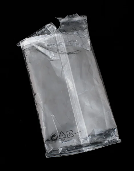 Innpakning med gjennomsiktig emballasje – stockfoto
