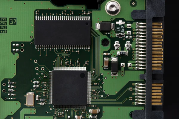 Placa de circuito com chips — Fotografia de Stock
