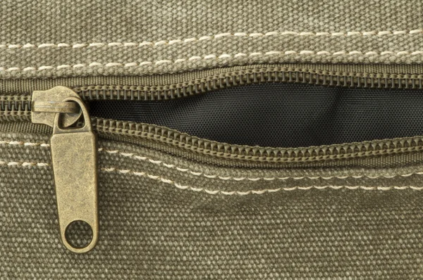 Zip beige sulla borsa — Foto Stock