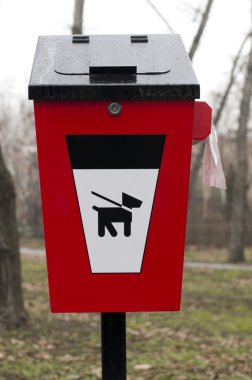 Trash for dog feces clipart