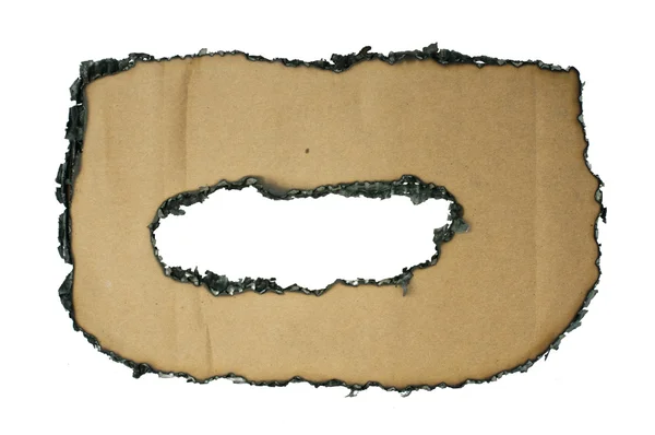 Καμένο χαρτί και τρύπα — Φωτογραφία Αρχείου