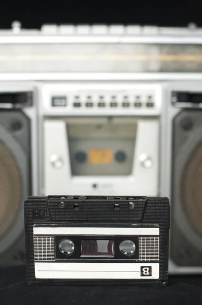 Audio cassette and player — Stock Photo, Image