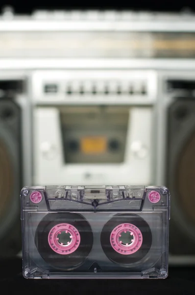 Cassete de áudio e leitor — Fotografia de Stock