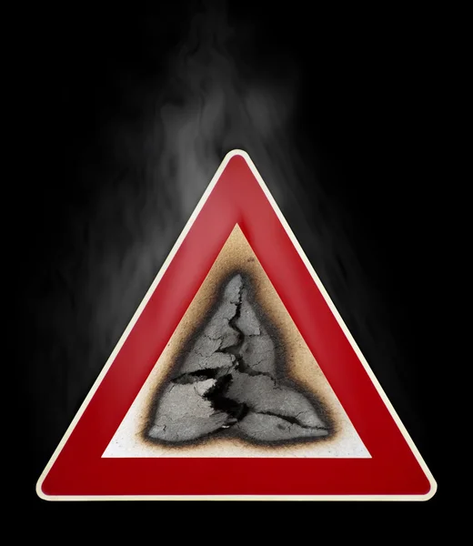 Panneau d'avertissement risque d'incendie — Photo
