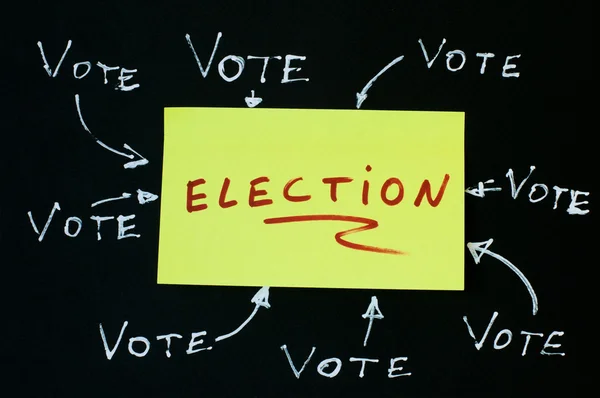 Elections text conception over black — Stock Photo, Image