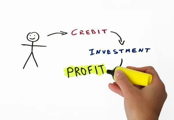 Ilustração da concepção de crédito e investimentos — Fotografia de Stock
