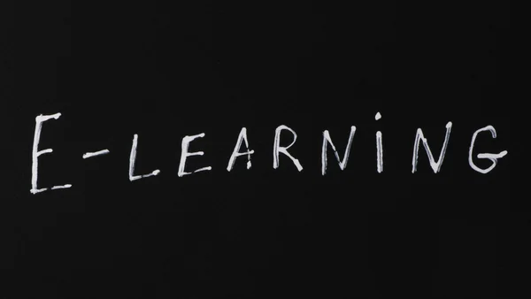E-learning текст концепції — стокове фото