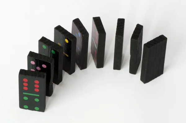 Multicolored domino pieces — Stock Photo, Image