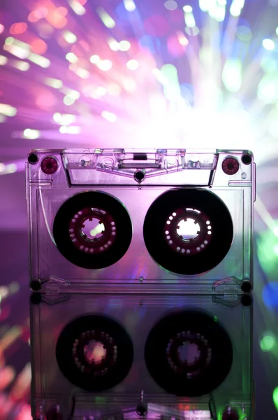 Magnetofonové pásky a různobarevných světel — Stock fotografie