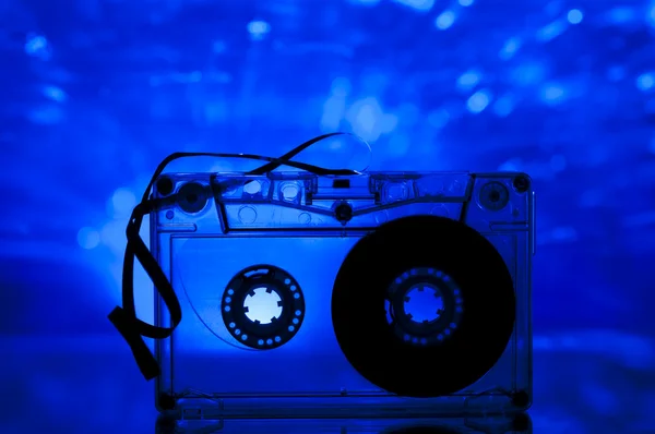 カセット テープと多色ライト — ストック写真