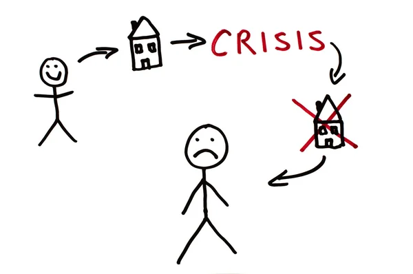 不動産および危機の概念図 — ストック写真