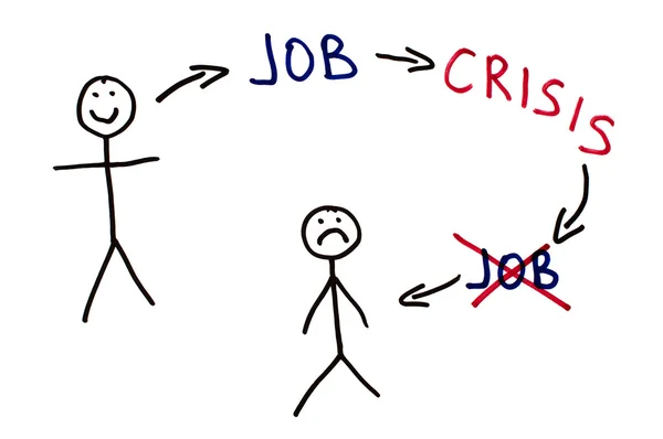 Ilustración de la concepción de empleo y crisis — Foto de Stock