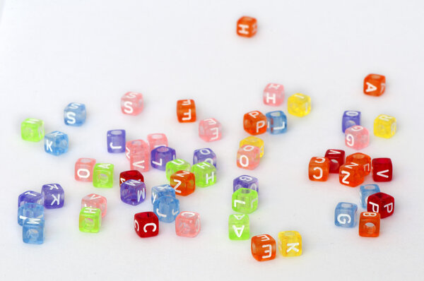 Colorful cubes with letters