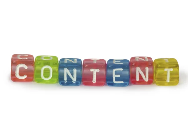 Text Content on colorful wooden cubes — Stock Photo, Image