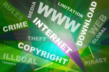 Internet texts copyright conception clipart