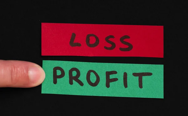 Concepção de texto de perda e lucro — Fotografia de Stock