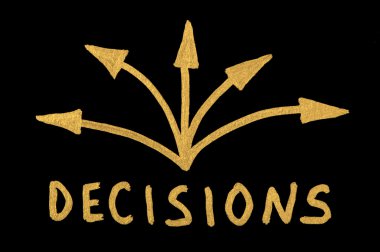 Word Decision and arrows clipart