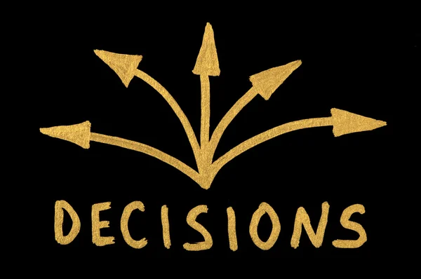 Word Decision and arrows — Stock Photo, Image