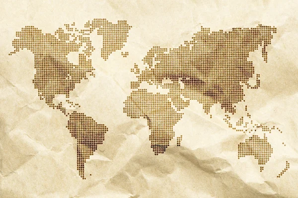 Dot World mapa de estilo antigo fundo — Fotografia de Stock