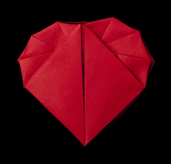 Origami kırmızı kalp — Stok fotoğraf