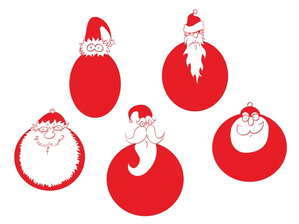 Cinq rondes Père Noël — Image vectorielle